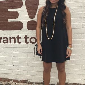 Black high neck halter dress